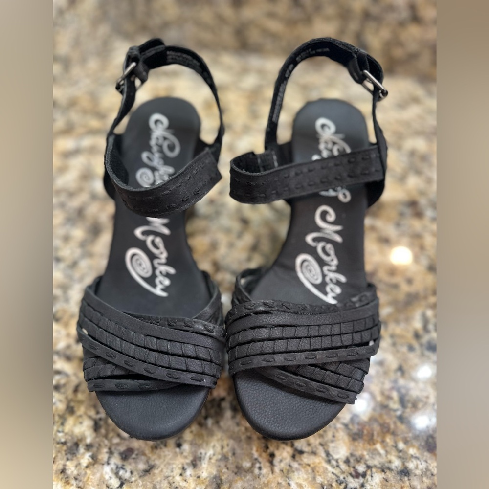 naughty monkey Black Braided Ankle Strap Sandals